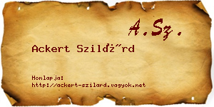Ackert Szilárd névjegykártya