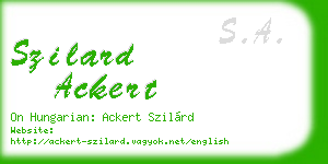 szilard ackert business card